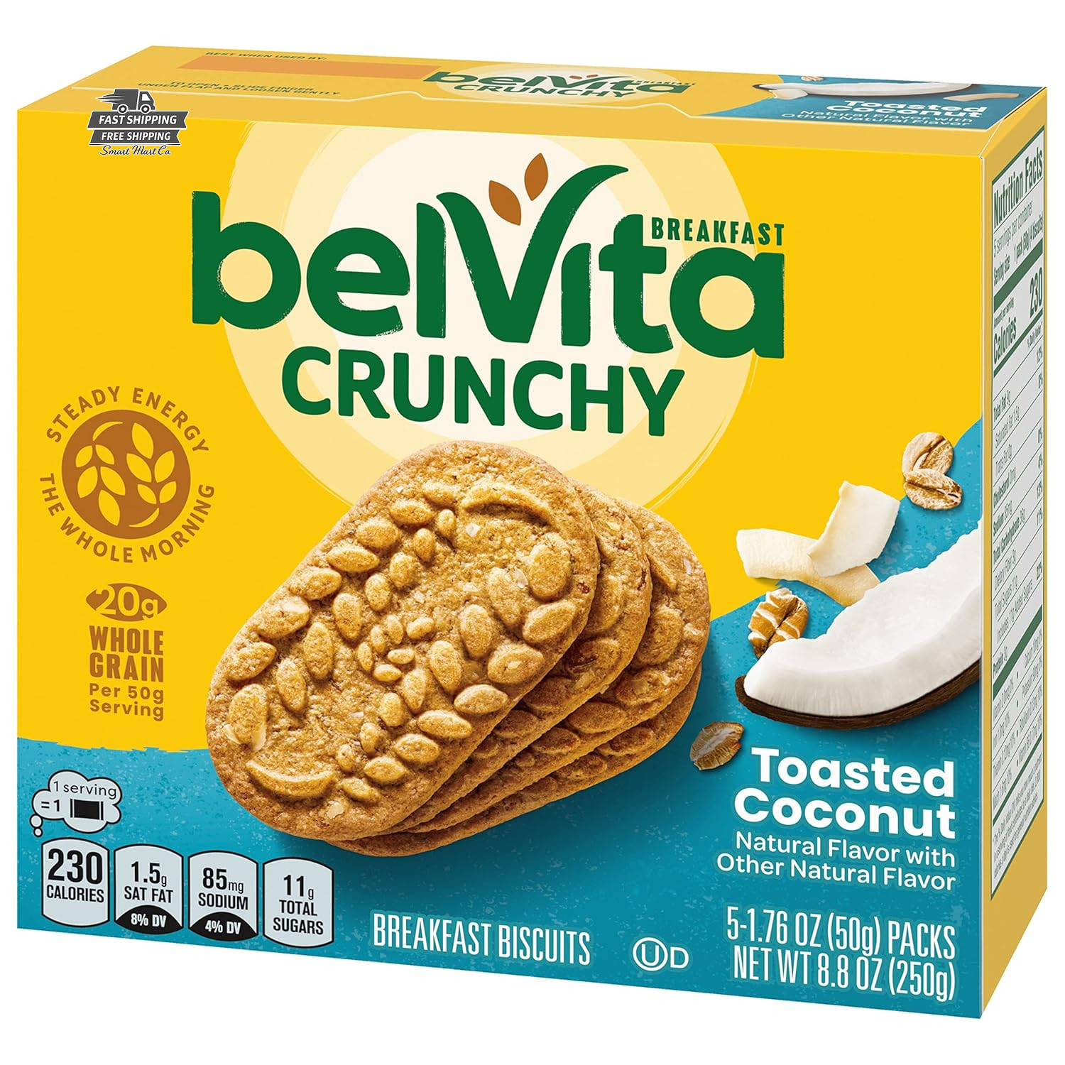 belVita Toasted Coconut Breakfast Biscuits 30 Packs