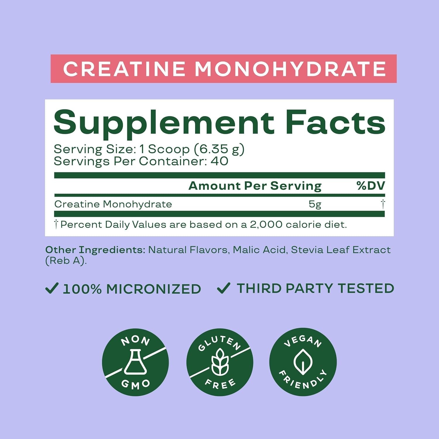 Creatine Monohydrate Powder, 5g Micronized Creatine per Serving, Supports Mus…