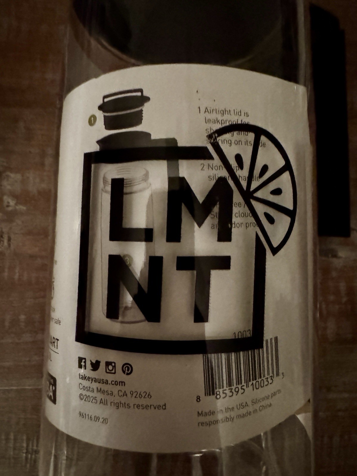 LMNT Branded Lemonade Pitcher – TAKEYA Airtight LIMITED EDITION EXCLUSIVE – NEW