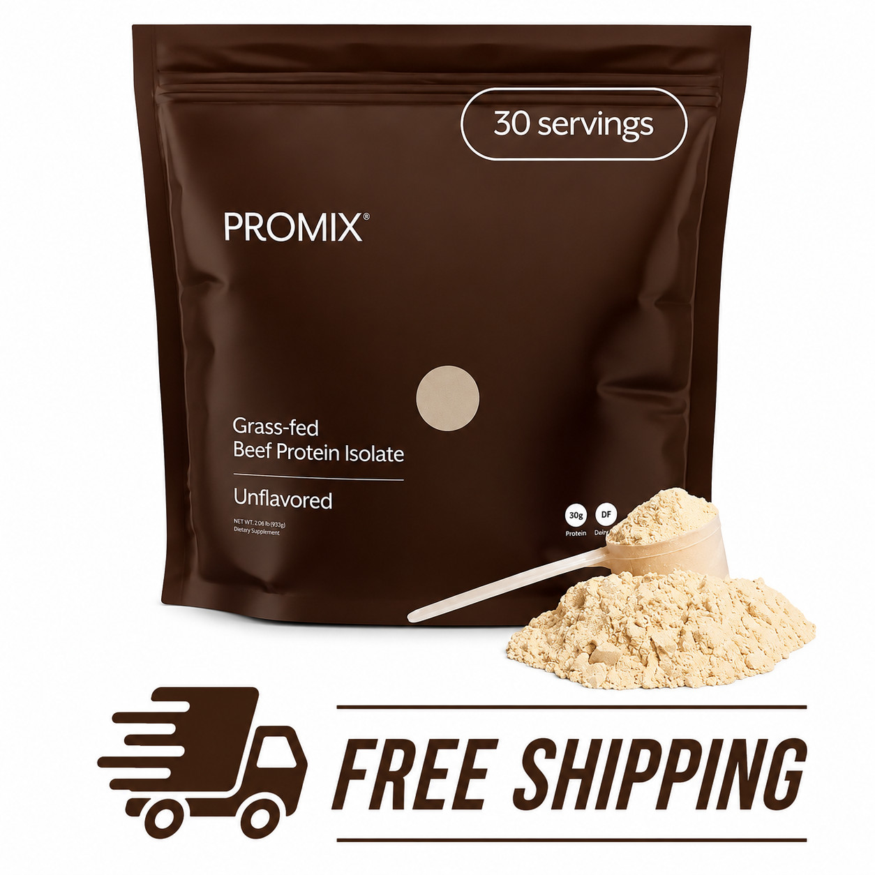 PROMIX Grass-Fed Beef Protein Isolate Unflavored 2.06 lb Protein Powder
