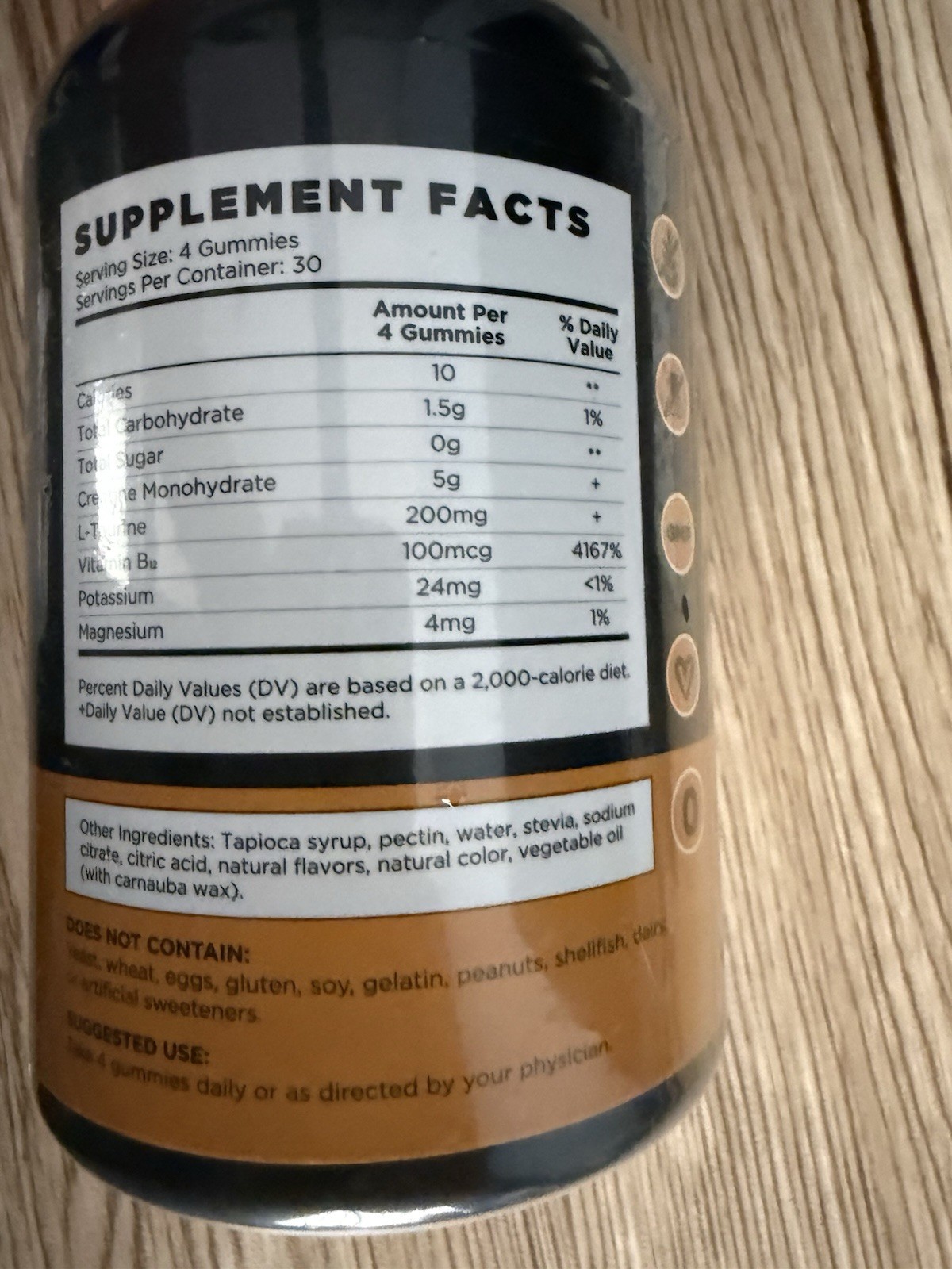 Creatine Monohydrate 120 Pineapple Flavor Gummies -4 per serving EXP 9/27 NEW