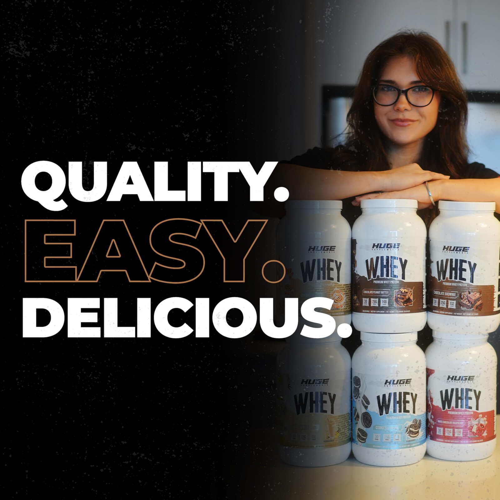 Huge Whey, Protein Powder for Muscle Gain, 25g Protein, 12g EAAs, Supports Mu…