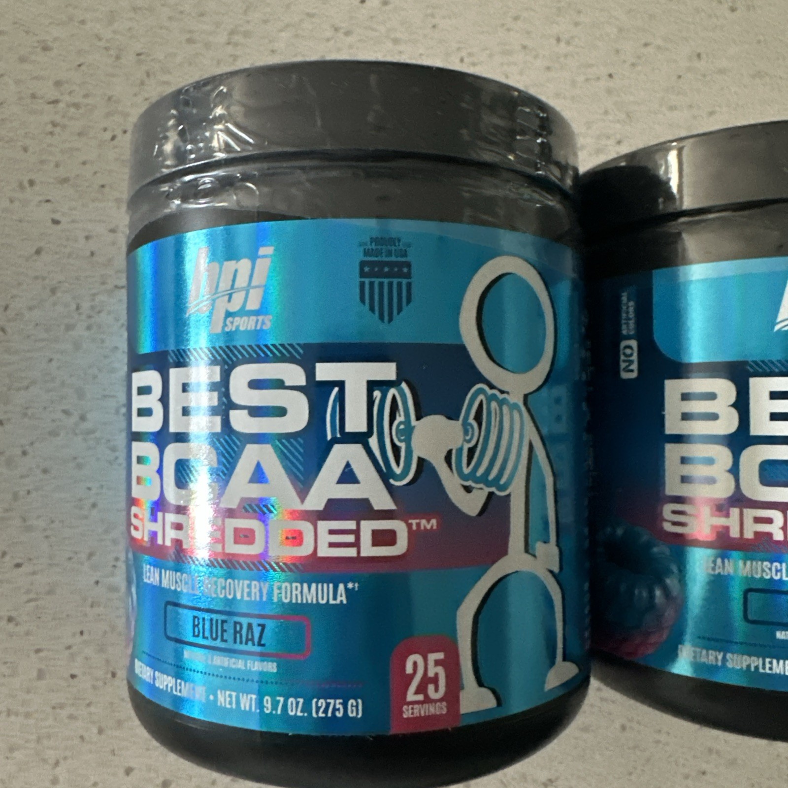 2 X BPI Sports Best BCAA Shredded 25 Servings Blue Raz 2 Containers BB 08/27
