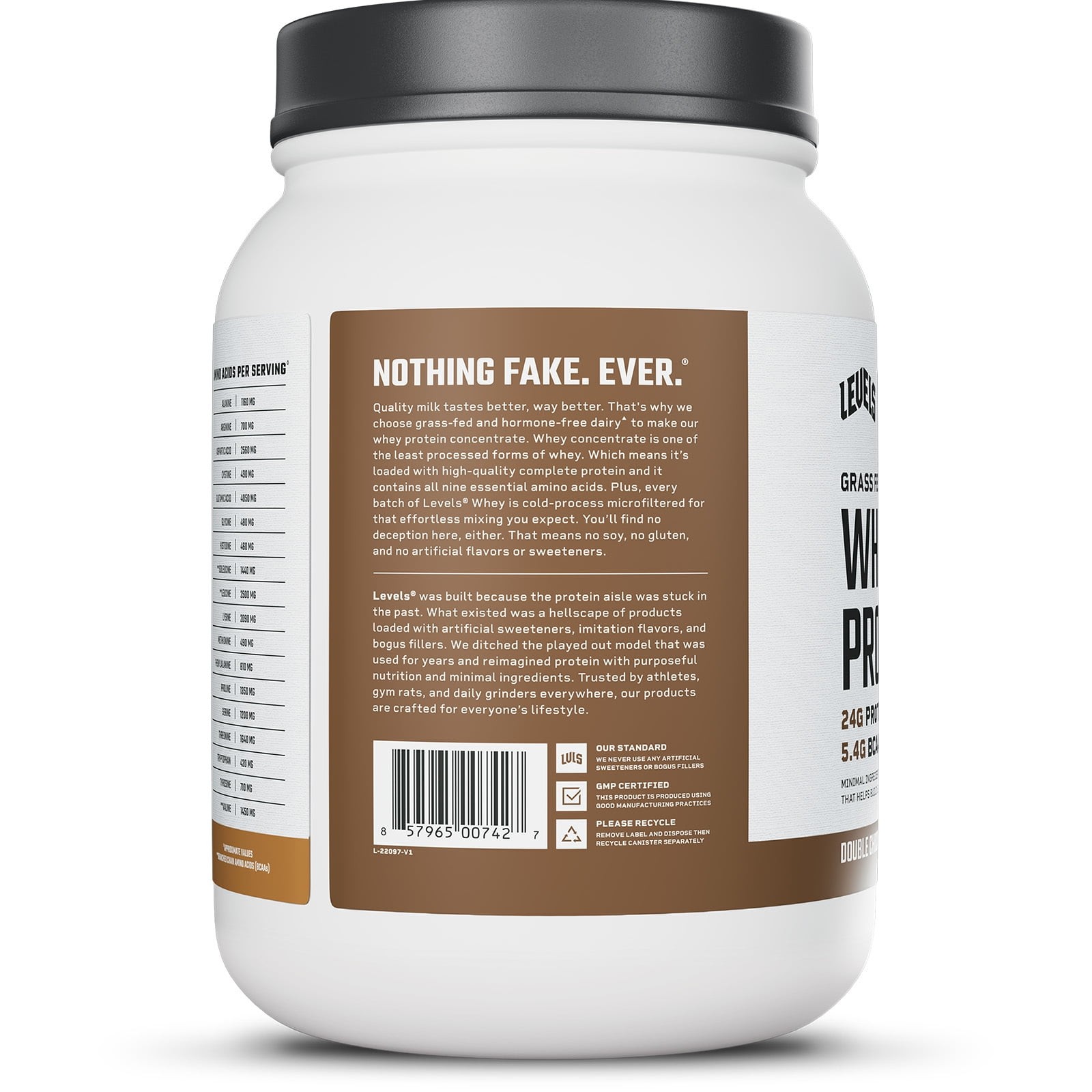 Levels Grass Fed Whey Protein Powder, No Artificials,24G of Protein,Vanilla Bean