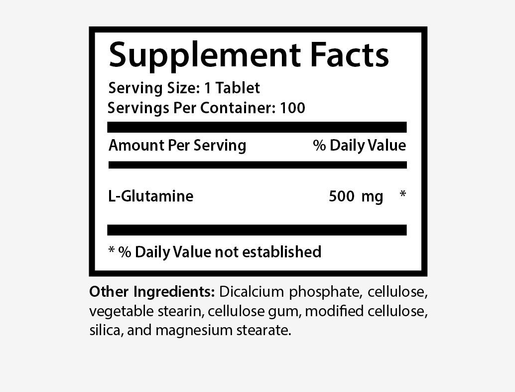 Muscle Mass Tablets – L-Glutamine 500mg – Glutamine Muscle 1B