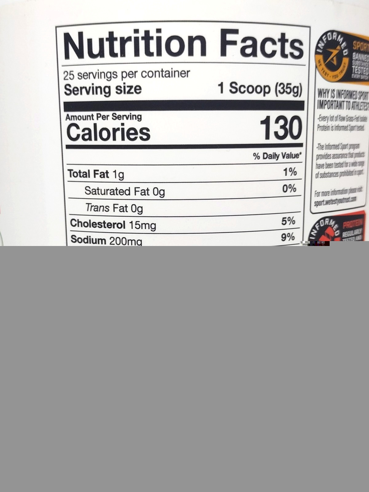 Raw Whey Isolate Protein Powder, Cookies and Cream 25 Servings Net Wt 30.86 oz