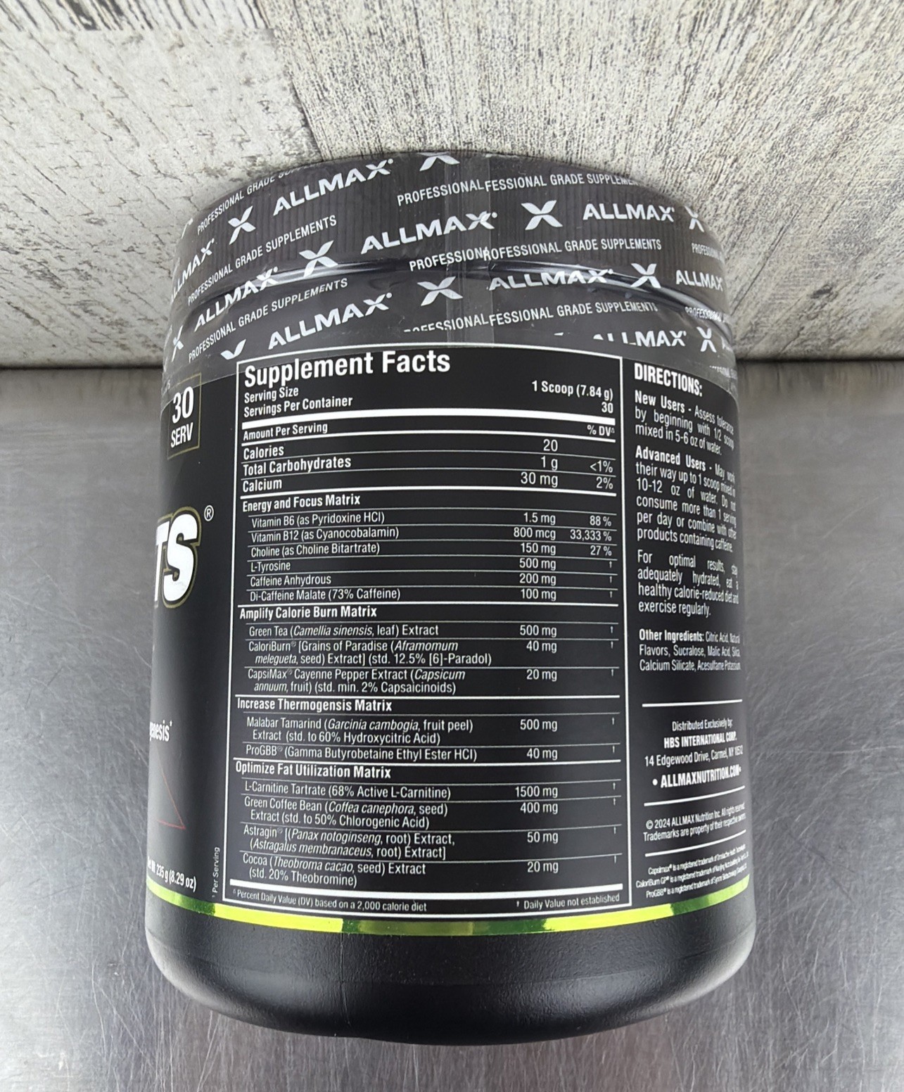 Allmax Rapidcuts Xtreme Pre Workout Powder 30 Servings Lemon Lime