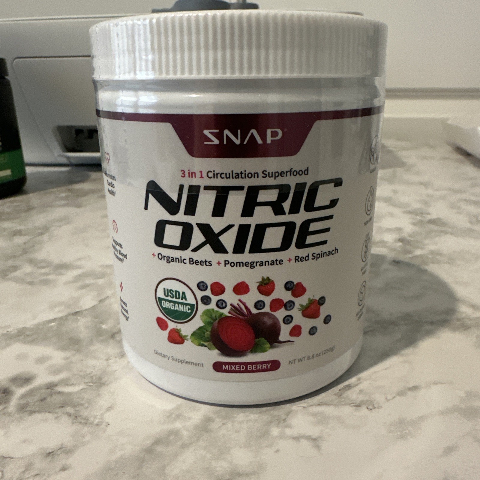 Snap Nitric Oxide 3 in 1 Circulation Superfood Mixed Berry 8.8 Ox