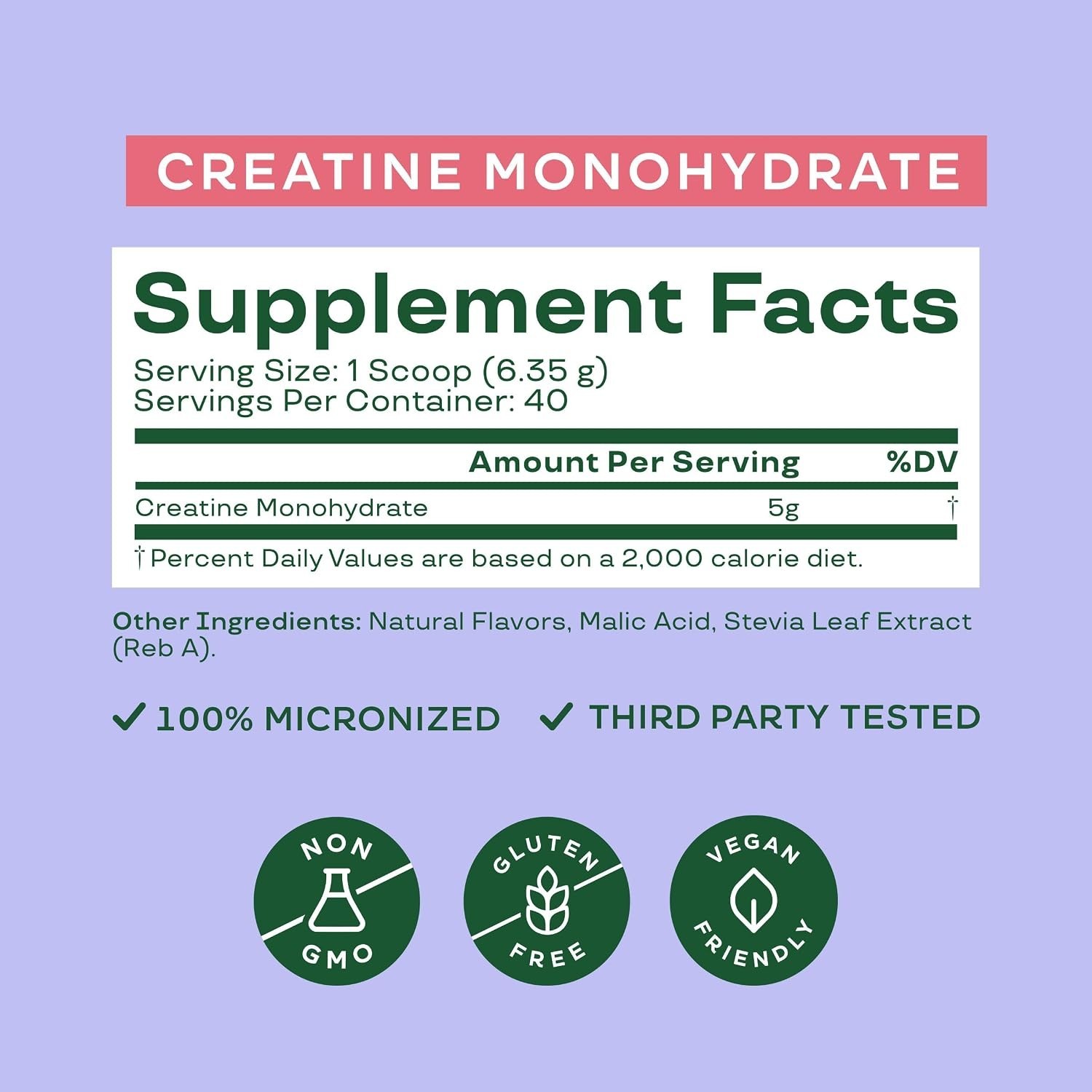 Creatine Monohydrate Powder, 5g Micronized Creatine per Serving, Supports Mus…