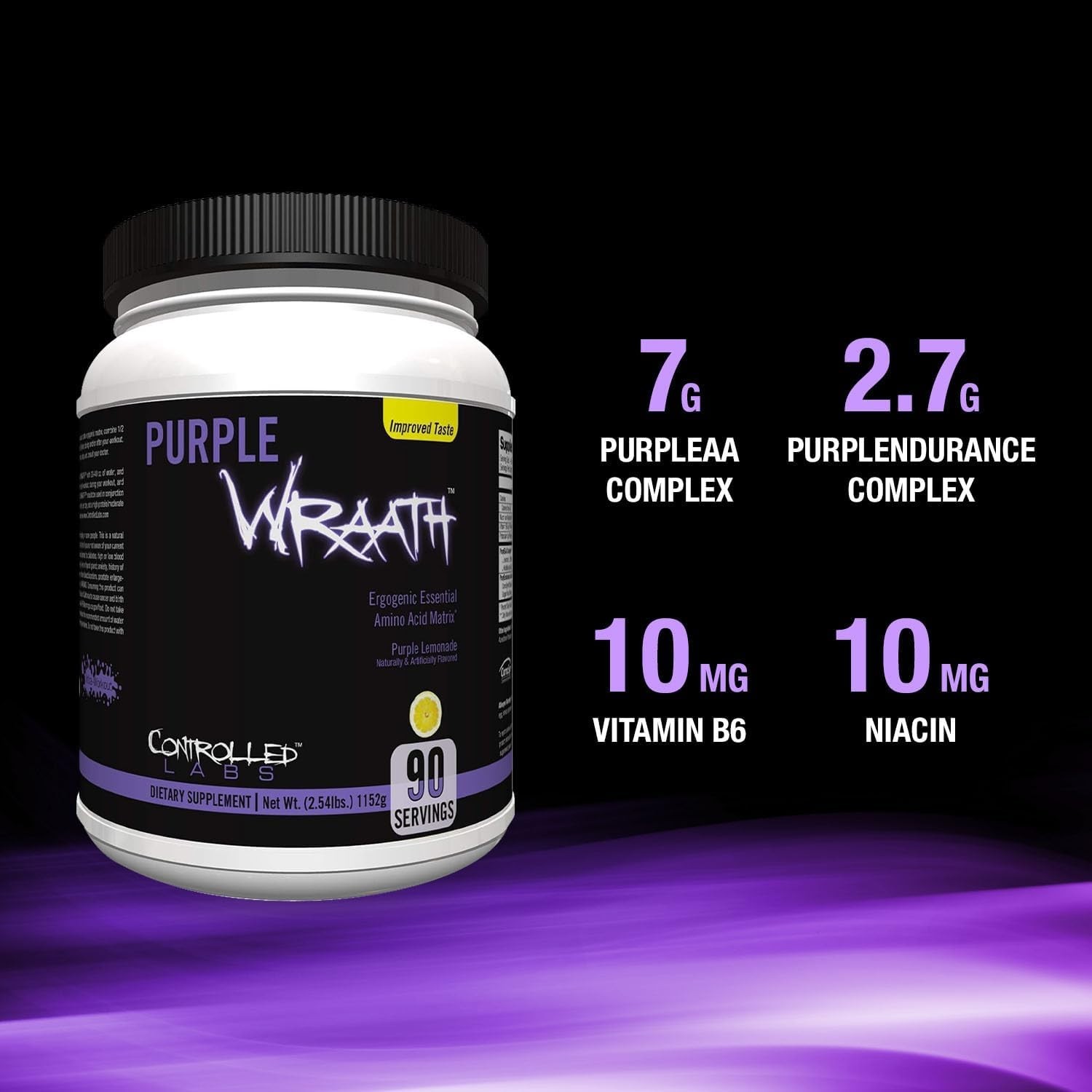 Purple Wraath Intra Workout Powder for Endurance – 90 Servings Lemonade