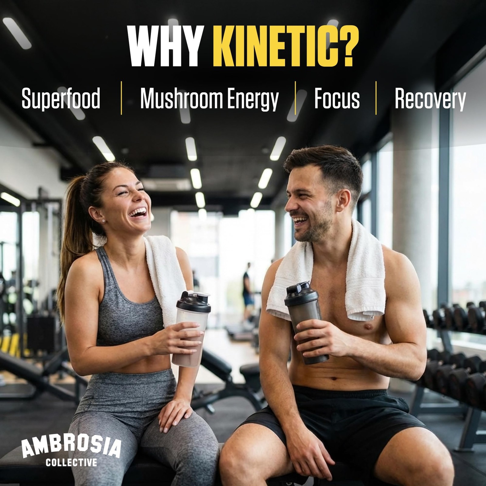 Ambrosia Kinetic – Organic Pre Workout Powder | Mushroom-Enhanced Natural Pre…