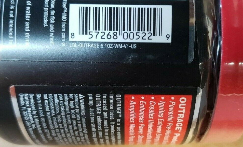 NUTREX – OUTRAGE – Extreme Pre-Workout Igniter – Watermelon – 30 Serv – 11/2024