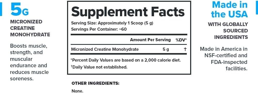 Micronized Creatine Monohydrate Supplement – Clean Creatine Powder for Muscle…