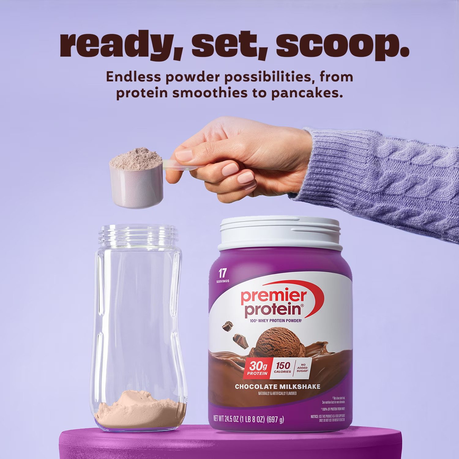 Premier Protein 100% Whey Protein Powder, Chocolate Milkshake, 30g Protein