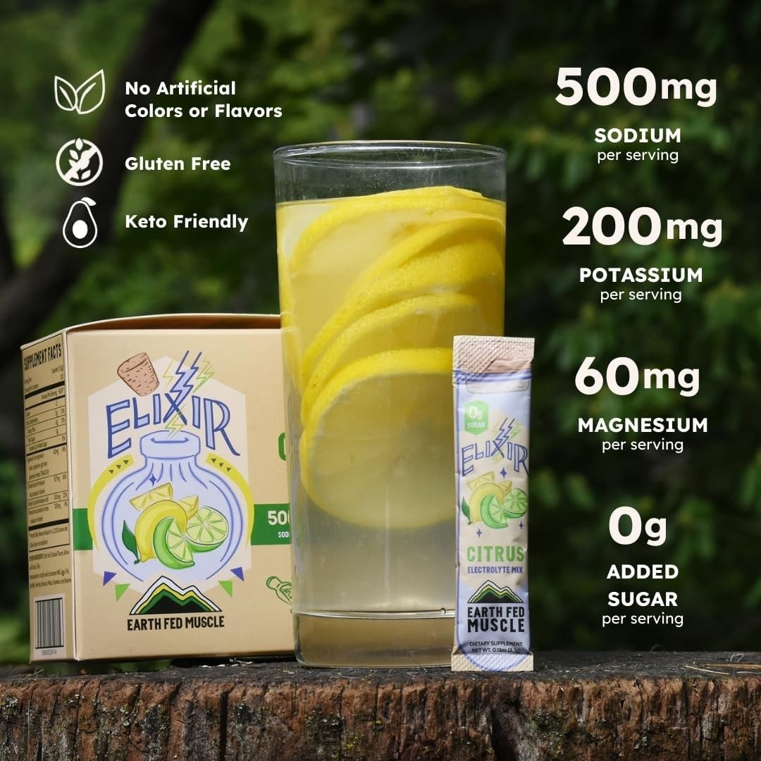Earth Fed Muscle Elixir Citrus Electrolytes Powder 3.49 Ounce (Pack of 1)