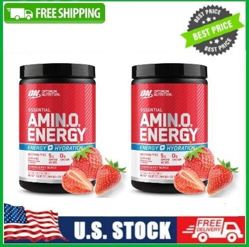 2 PACK Amino Energy Plus Electrolytes Powder, Strawberry Burst, 30 Servings