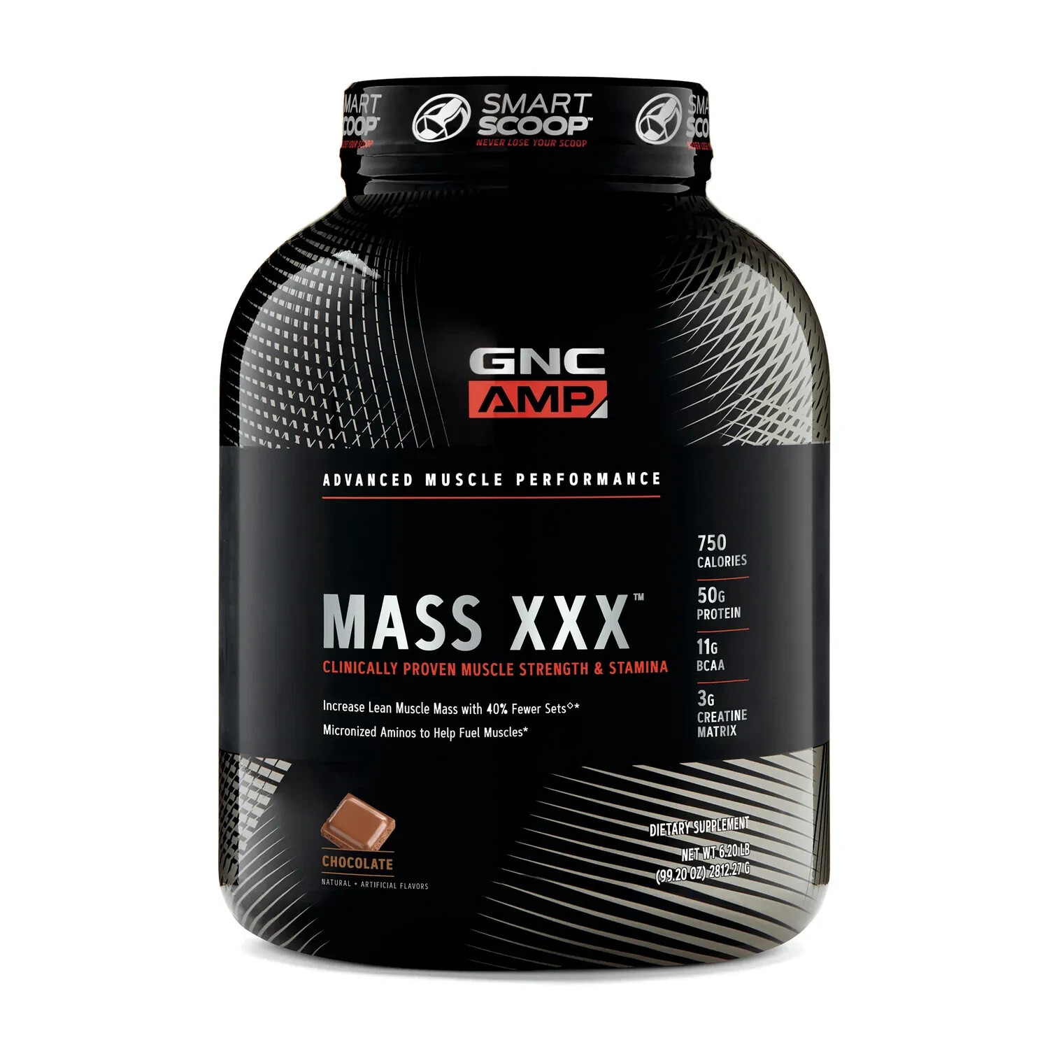 GNC Amplified Mass XXX Anabolic Mass Gainer 6 LBS Chocolate