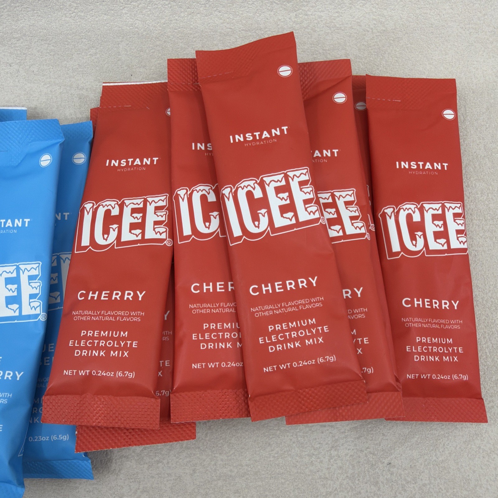 Instant Hydration Electrolyte Powder Packets ICEE Blue Raspberry Cherry Combo