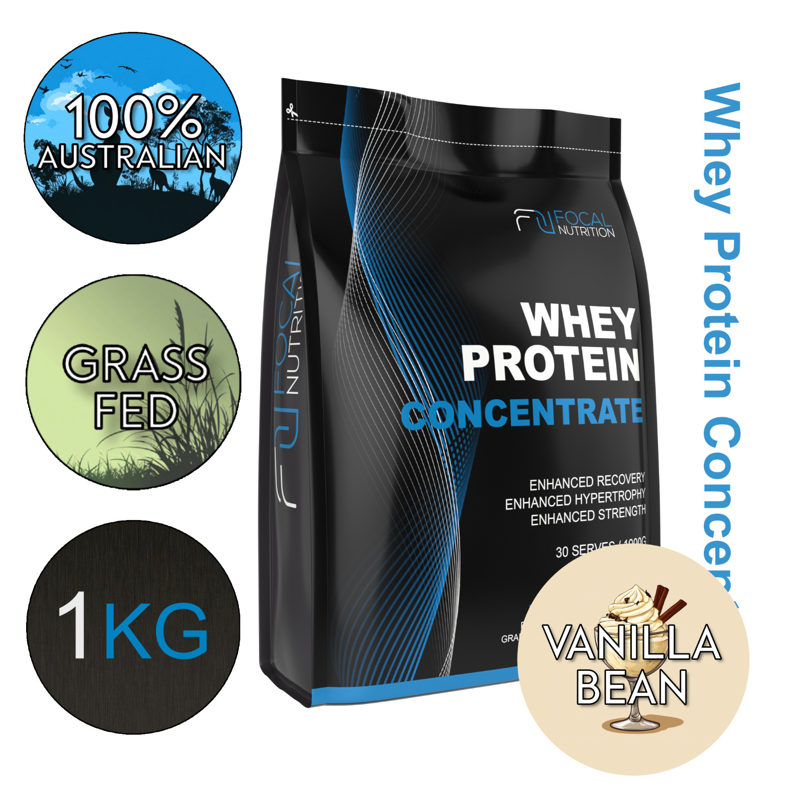 100% AUSTRALIAN LEAN WHEY PROTEIN CONCENTRATE *VANILLA* WPC PREMIUM GRASS-FED