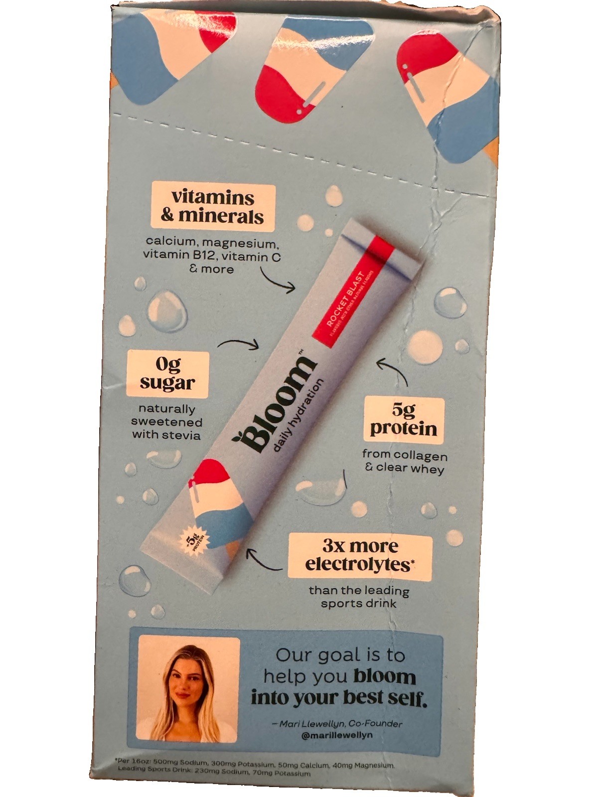 Bloom Nutrition Bloom Daily Hydration Electrolyte Powder Packets Collagen 5G
