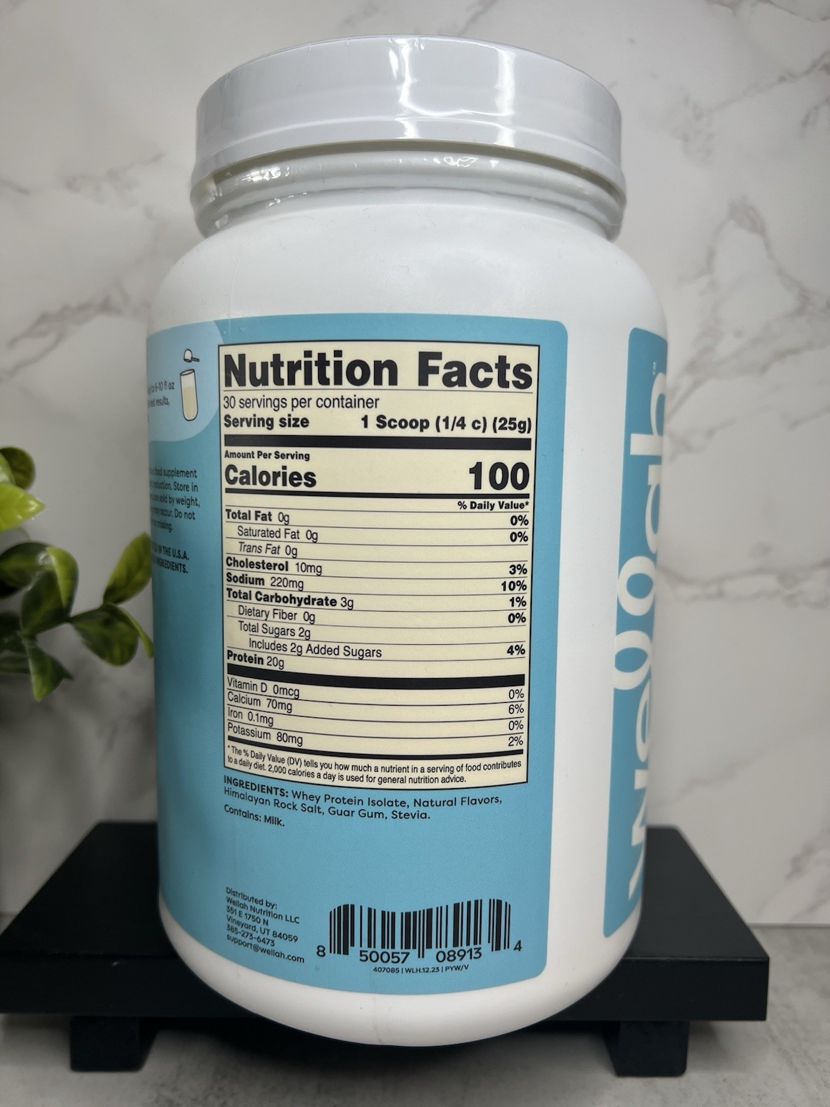 wellah Protein Your Whey Whey Protein Isolate Vanilla 20g/Serv 27oz Exp 12/26