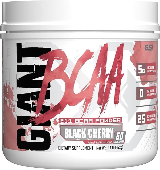 Giant BCAA Performance Edge 2:1:1 Powder, Black Cherry, 60 servings, Exp 4/26