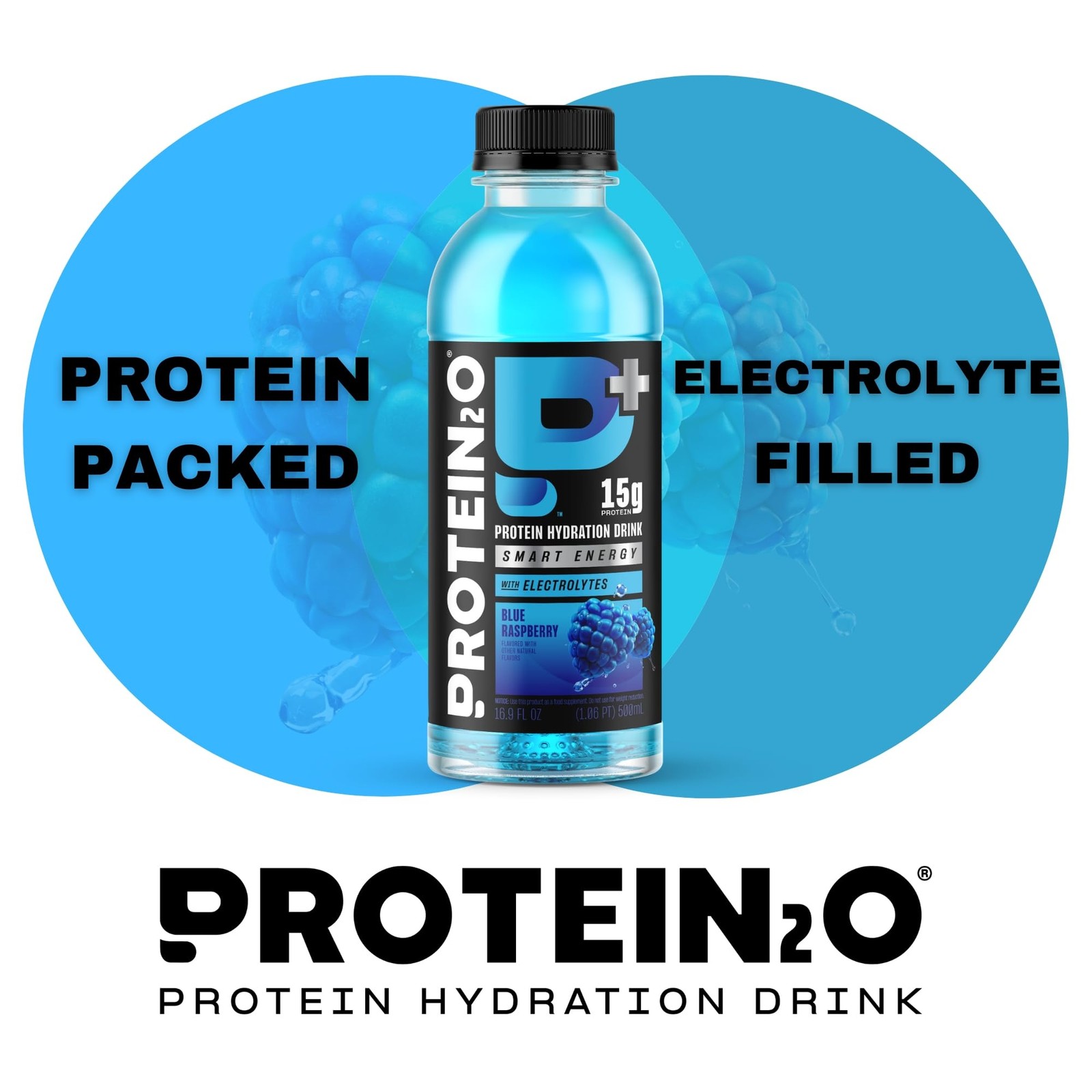 Protein2o 15g Whey Protein Isolate Hydration Drink 16.9 Fl Oz (Pack of 12)