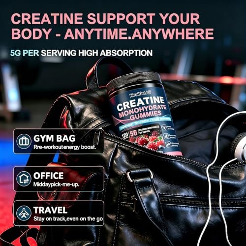 Creatine Monohydrate Gummies 5g 120ct Strength Energy Muscle Growth
