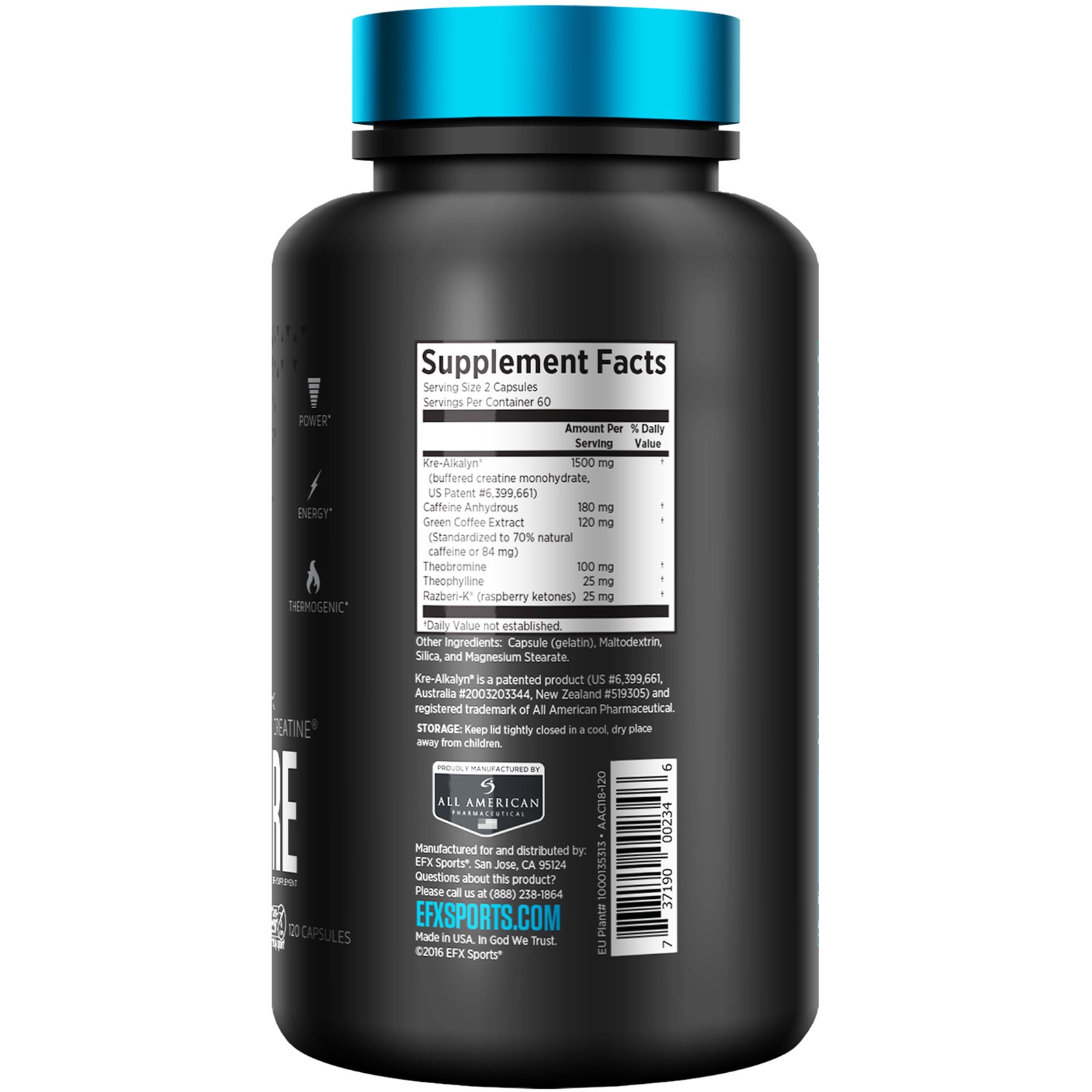 EFX Sports Kre-Alkalyn Hardcore 120 Capsules Informed Choice