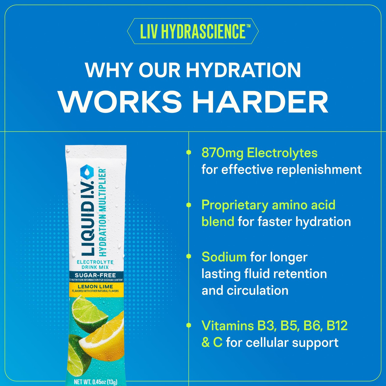 Liquid I.V. Sugar Free Hydration Electrolytes, Ring 6.4 Ounce (Pack of 1)