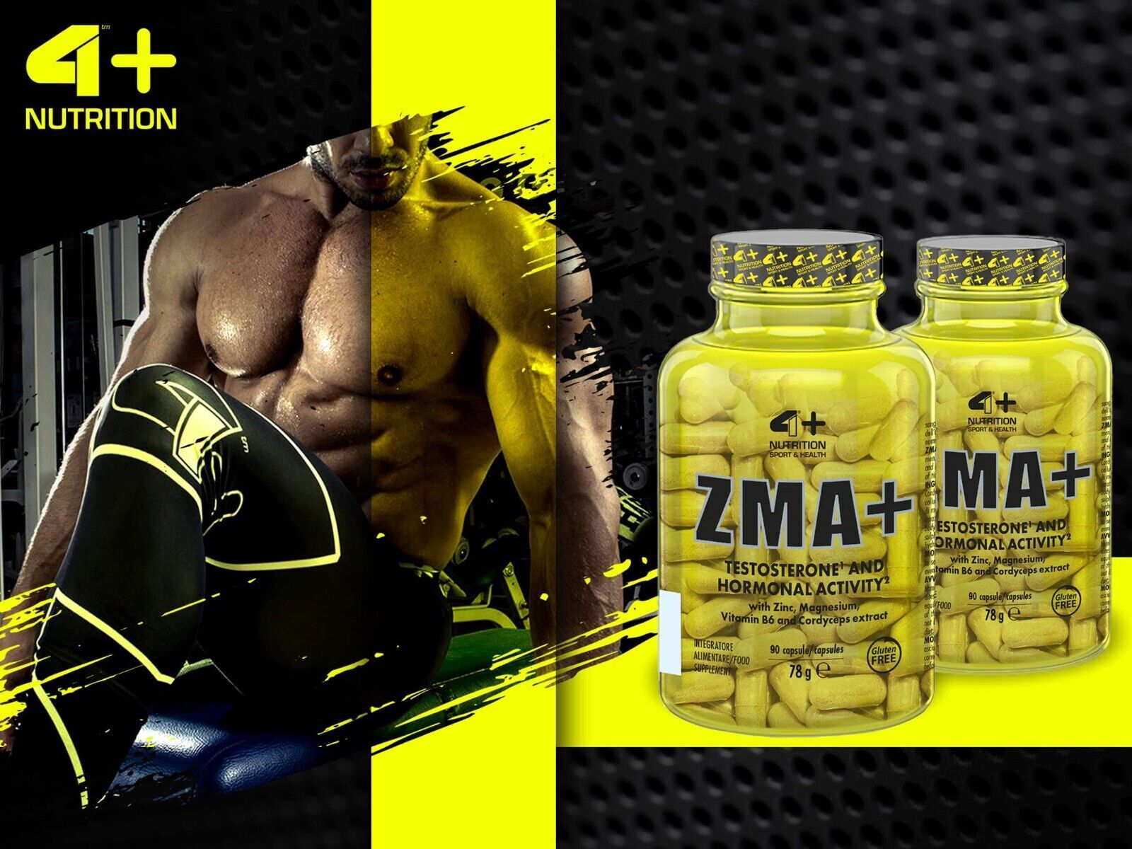 4+ NUTRITION ZMA+ 120-360 CAPSULES – TESTO Support – Improves sleep quality
