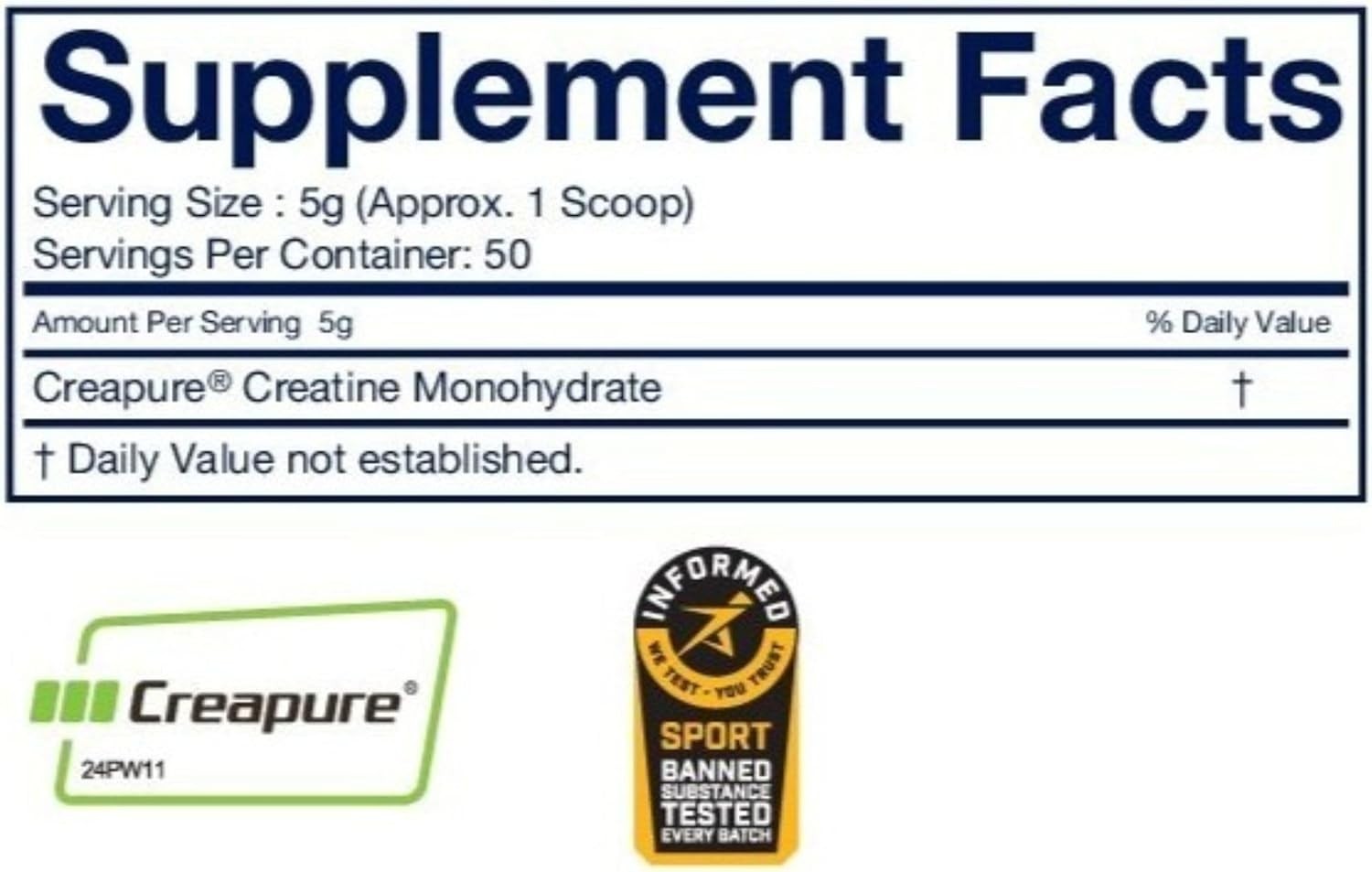Power Play Fuel CREATINE Monohydrate Powder, Non-GMO, Vegan – Unflavored – 250g