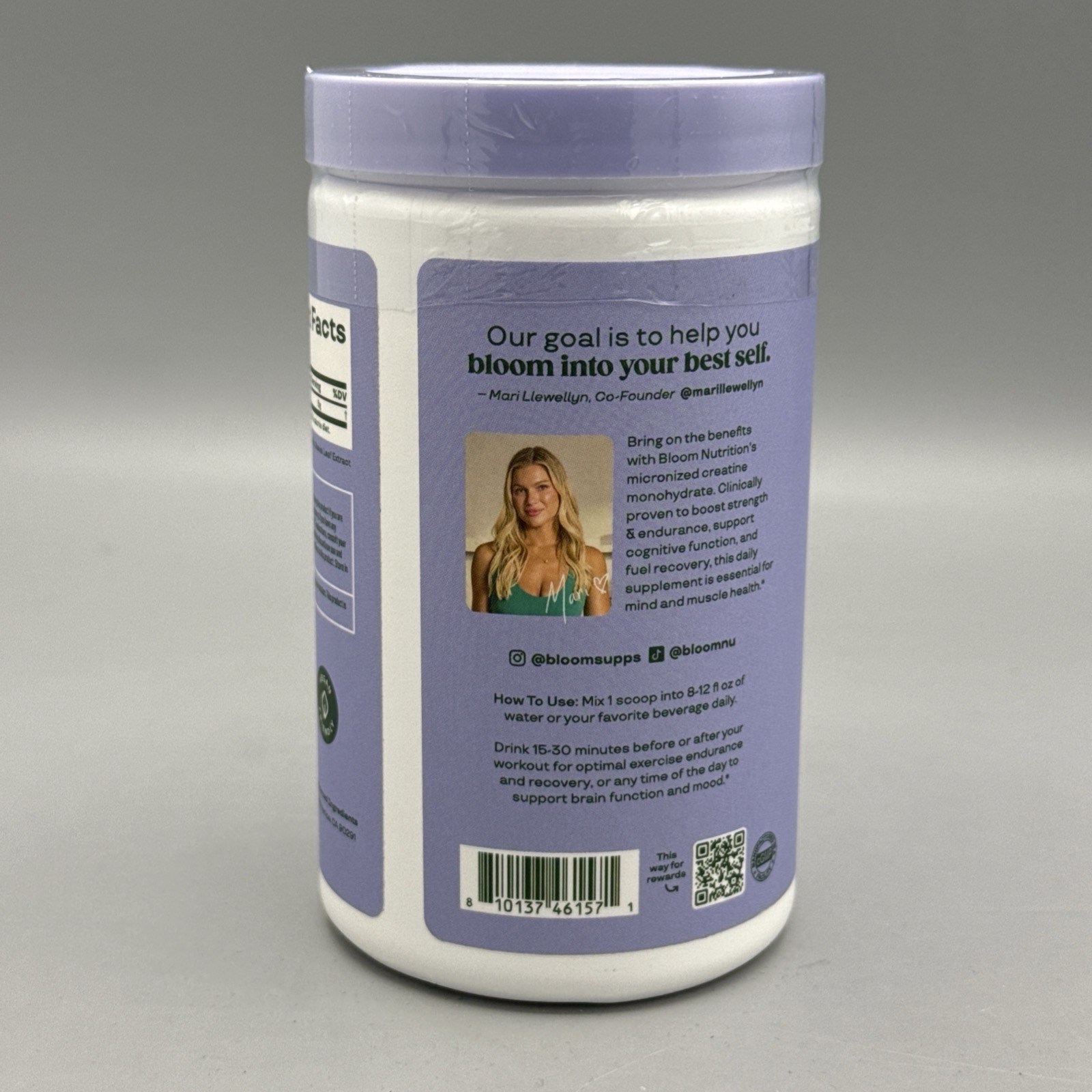 Bloom Nutrition Creatine Monohydrate Powder Raspberry Lemon 40 Servings – NEW