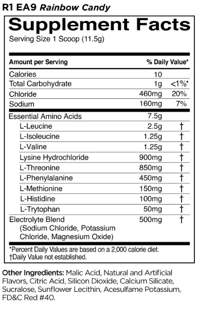R1 Essential Amino 9 RAINBOW CANDY FLAVOR