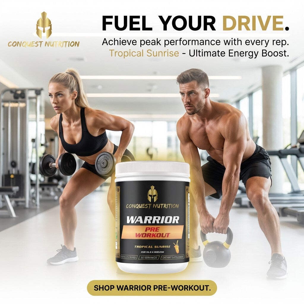 Conquest Warrior Pre Workout Tropical Sunrise 30 Servings Energy Focus Pump