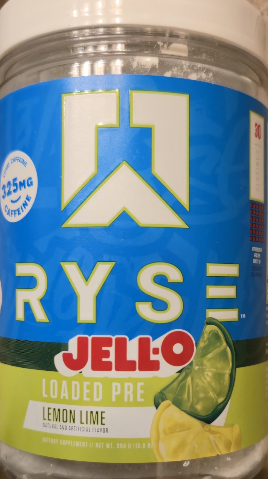 Ryse LOADED PRE 14 oz Size (30 Ser) JELL-O Series Lemon 🍋 Lime Fla BEST BY 9/26