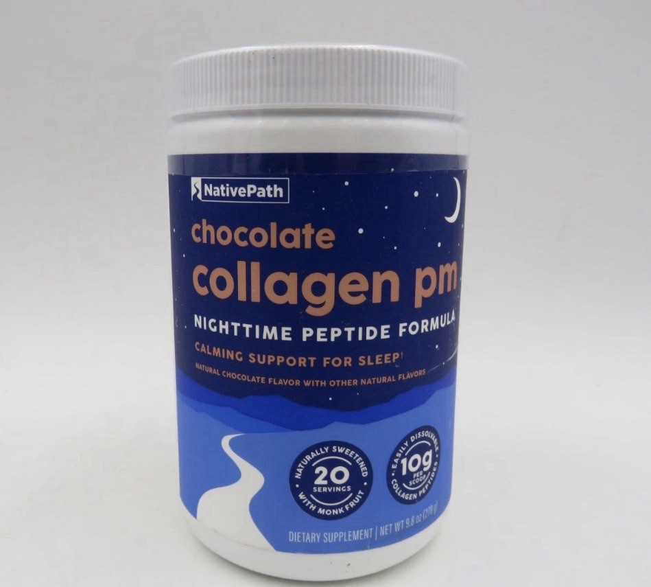 NativePath Collagen PM Chocolate Nighttime Collagen Powder with Magnesium 07/26