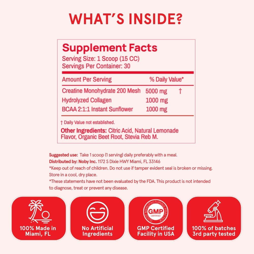 Peach Perfect Creatine for Women – Micronized Creatine Monohydrate Powder with B