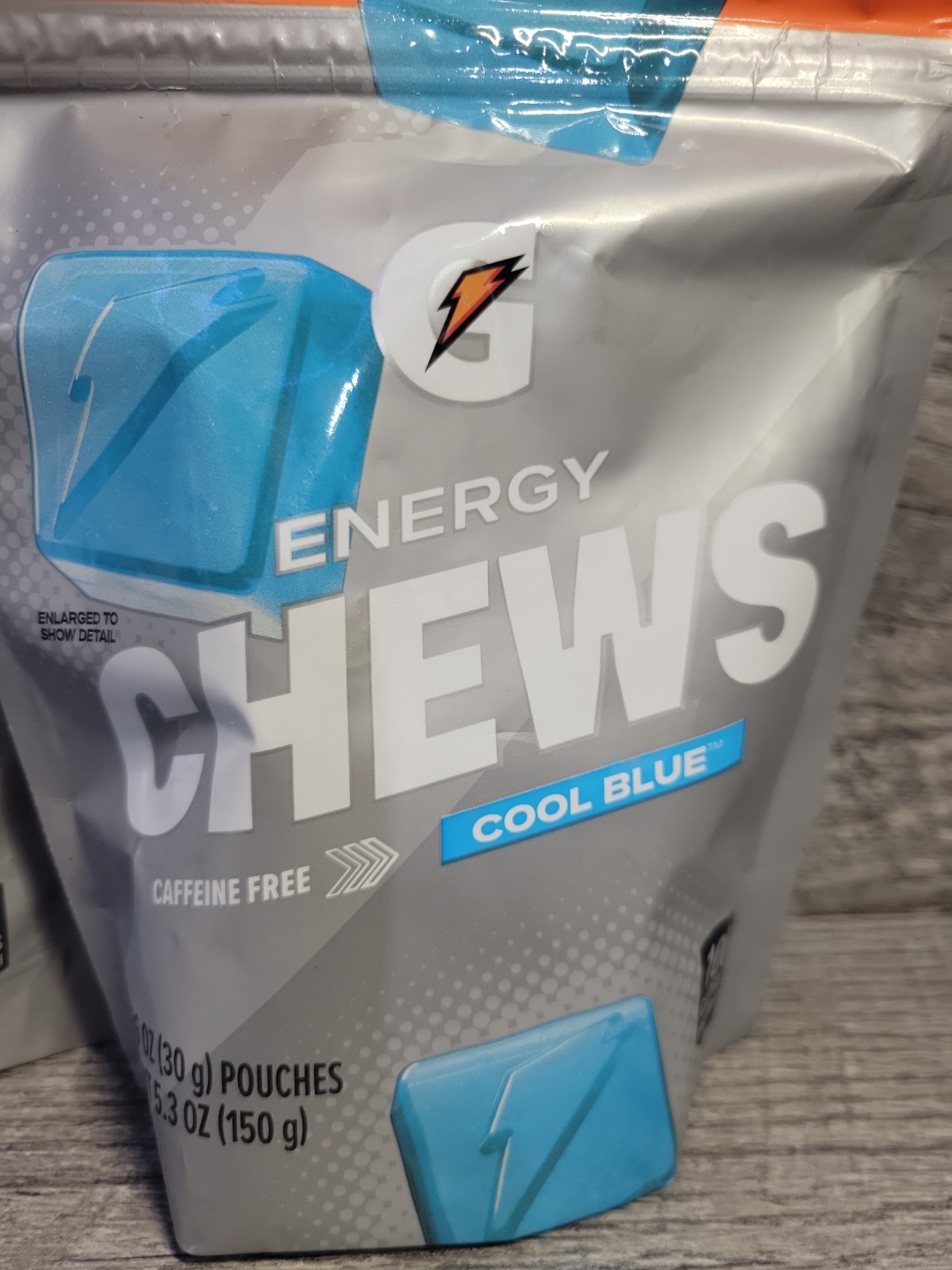 2x Gatorade Energy Chews Cool Blue Flavor 5 Pouches 6 Chew Bags