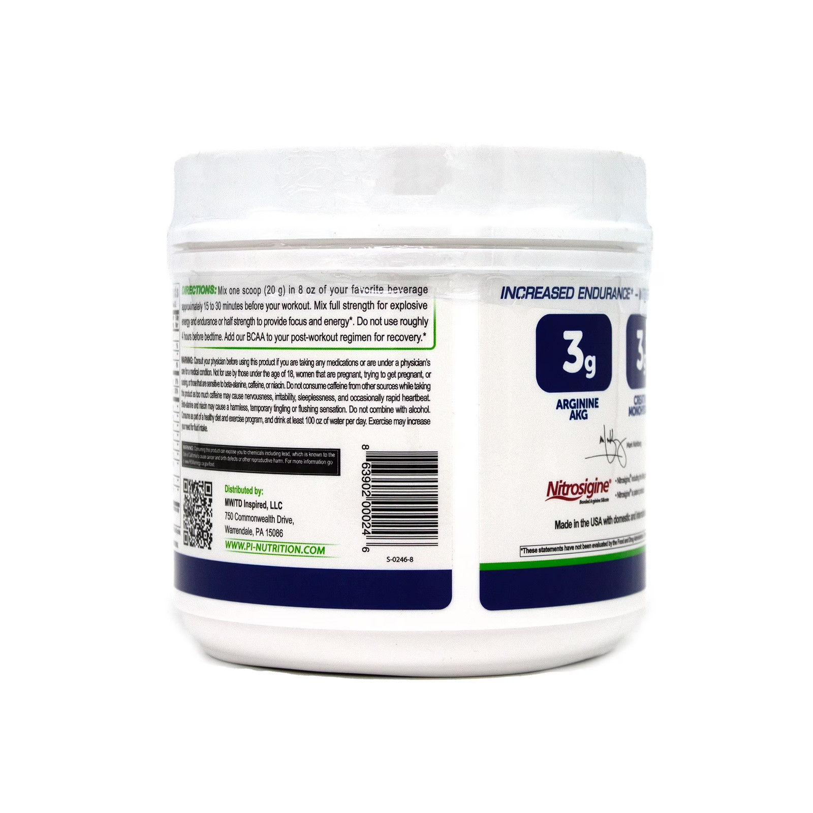 Nutrition – Pre-Workout Powder – Citrulline – Nitrosigine – Green Tea – Arginine
