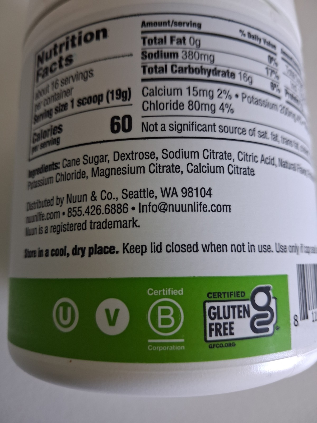 nuun During Sweat Electrolyte Drink Mix Lemon Lime Gluten-Free 10.7 oz