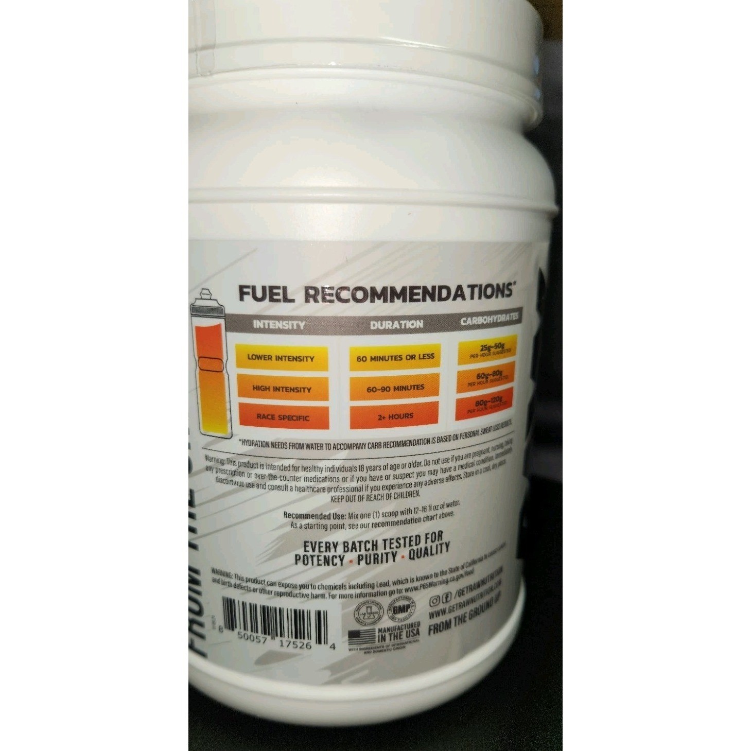 RAW Fuel Premium Endurance Supplement Powder Orange (60 Servings) BB: 08/2027