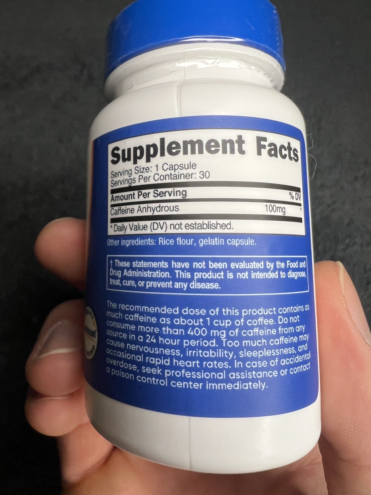 Nutricost Caffeine Pills 100mg, 30 Capsules