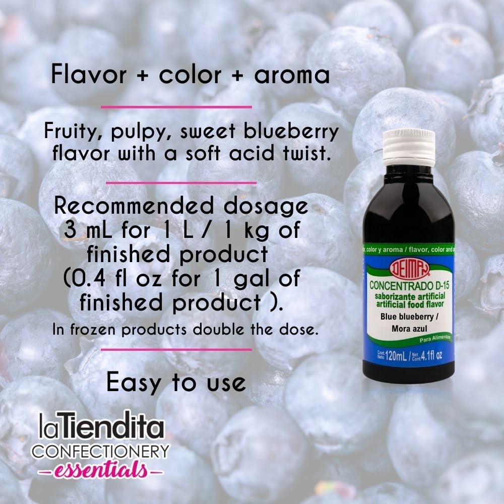 Deiman Artificial Food Flavoring Blue Blueberry Concentrate D-15(4 Fl Oz)