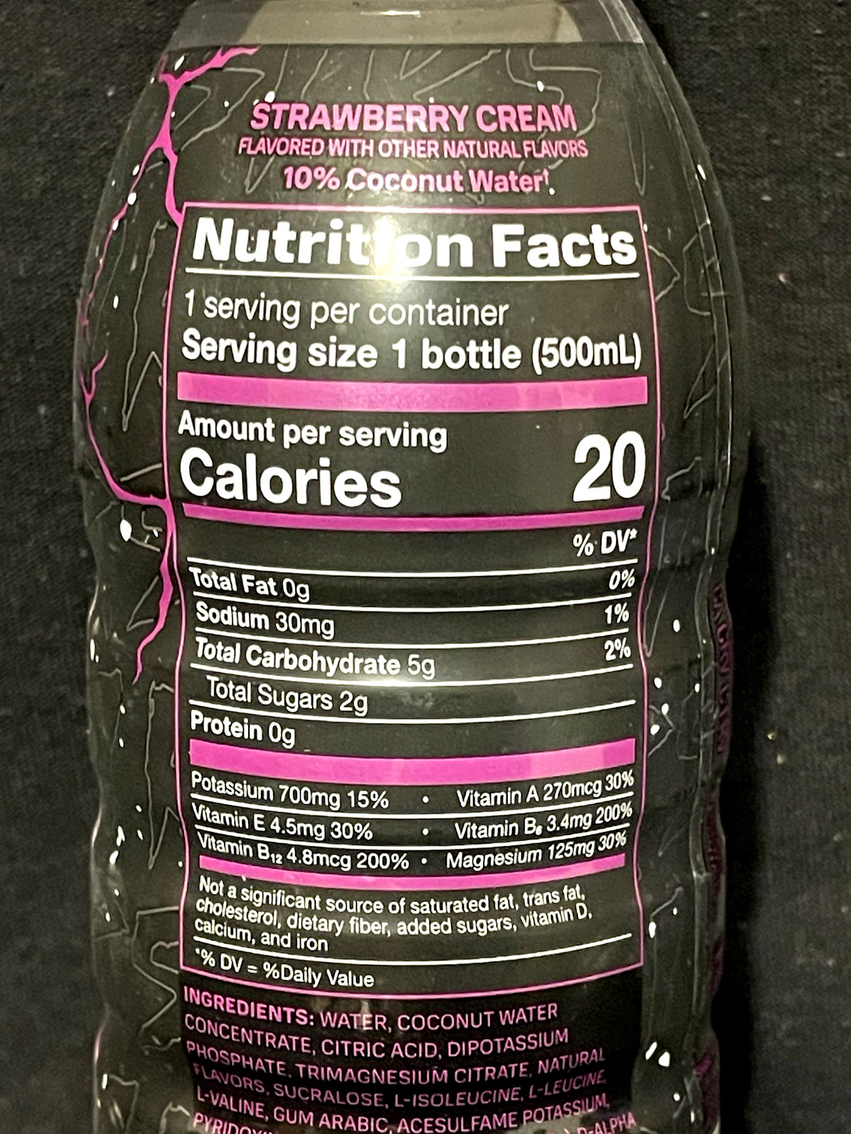 Prime KSI The Nightmare Limited Strawberry Cream Hydration Drink 2 Bottles 16.9
