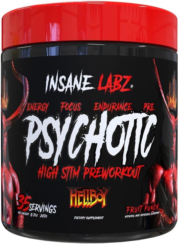 Hellboy Psychotic Pre Workout Fruit Punch 35 Servings Energy Exp 09/10/2027