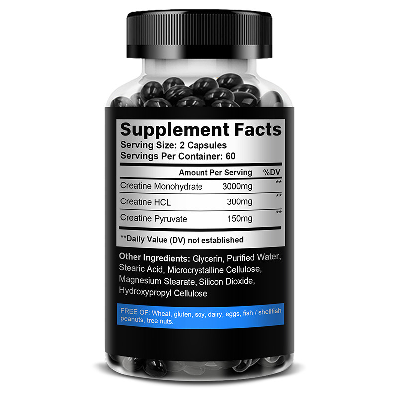 Creatine Monohydrate Strengthen Muscles Improve Strength Power 30-120 Capsule