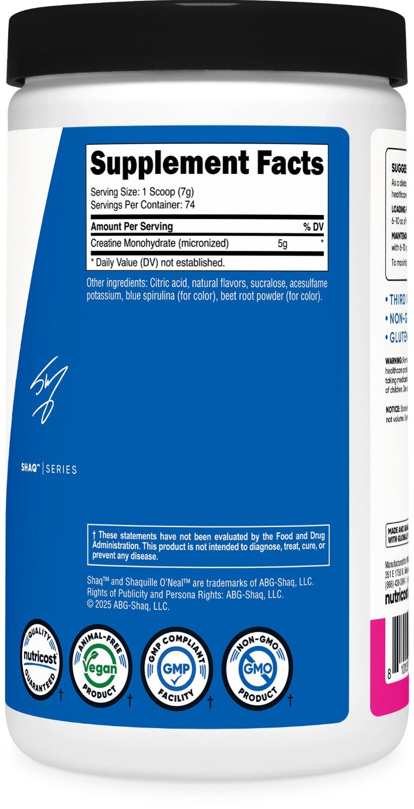 Nutricost Creatine Monohydrate Powder (Shaq’s Berry Blast, 500 Gram) – GMO-Free