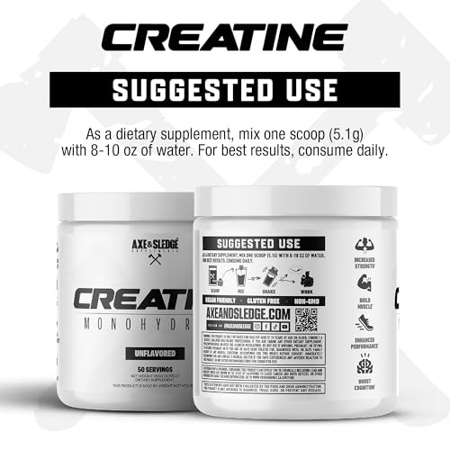 Creatine Monohydrate Unflavored 50 Servings Pure Strength