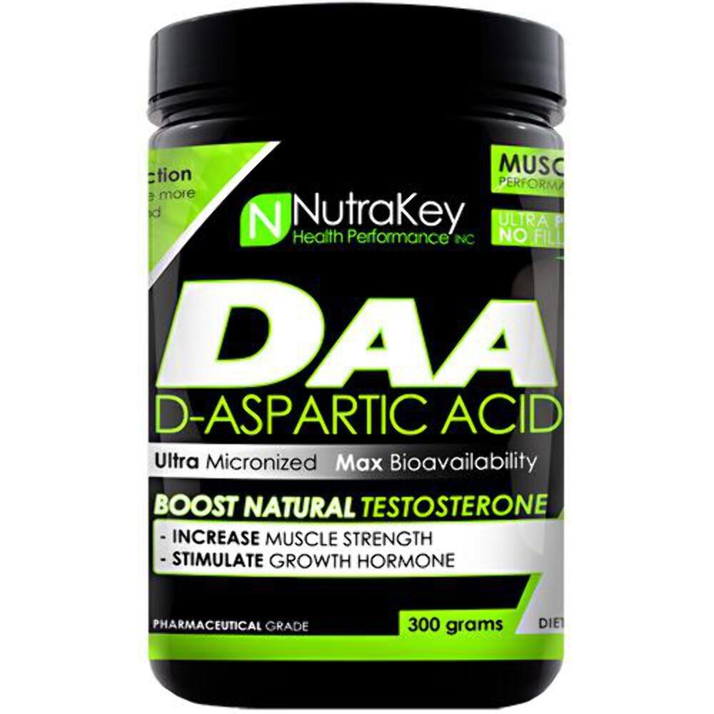 NutraKey – DAA D-Aspartic Acid Powder -100 Servings (300g) – Unflavored